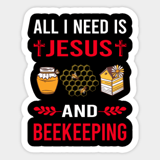 I Need Jesus And Beekeeping Beekeeper Apiculture Sticker